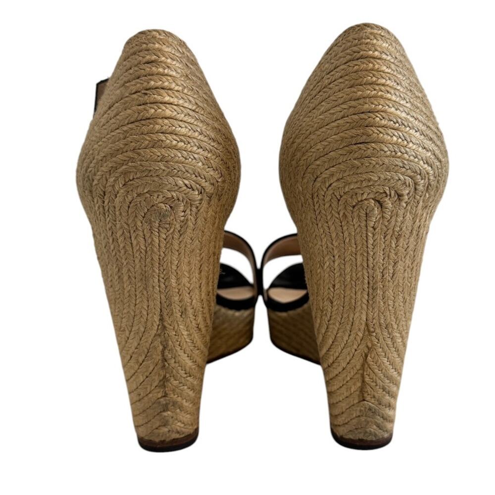 Gucci Horsebit Espadrille Black Suede Wedges Size  41.5 Box & Dust Bags Included - Picture 7 of 16